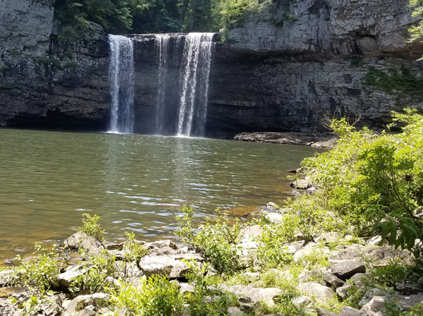 Hiking the base of Cane Creek Falls