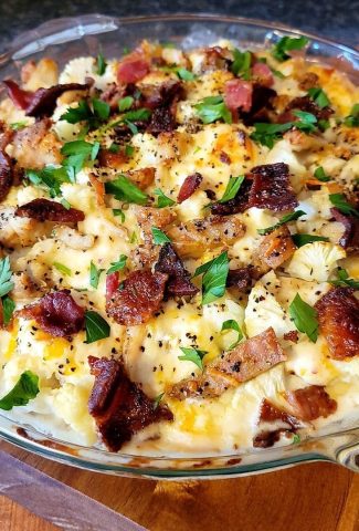Keto Casserole Ideas Loaded FauxTato With Chicken