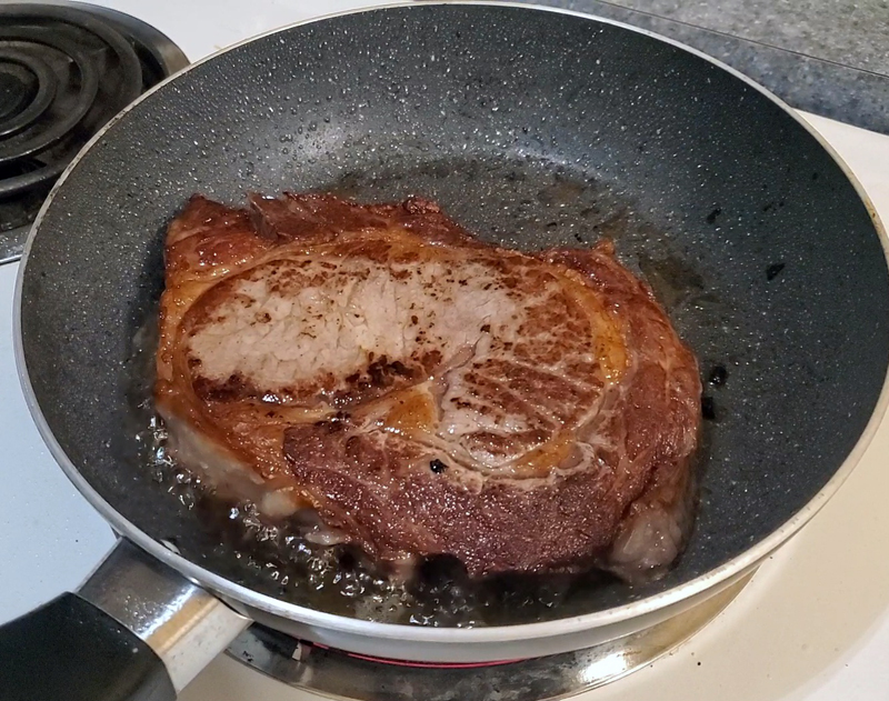 Pan Seared Ribeye on Stove