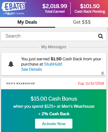 Ebates Proof - My Cashback Earnings