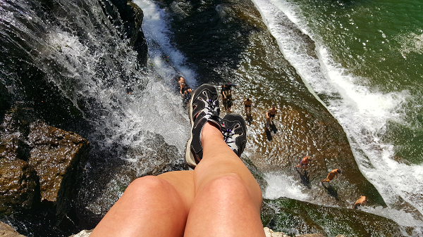 Living on the edge - Top of the waterfall :)